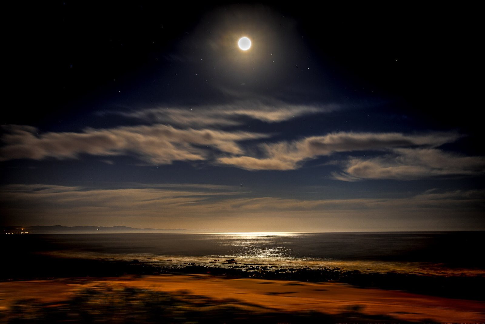 Moonlight over the sea